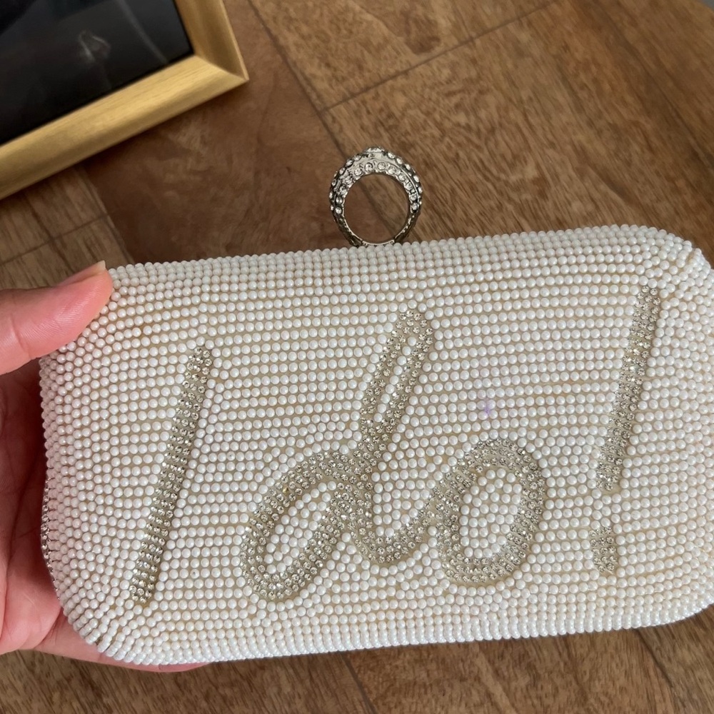Beaded 'I Do' Bridal Clutch